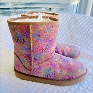 “SIZE 5” UGG Big Kids Classic II Pink Sparkle Spots Boots
